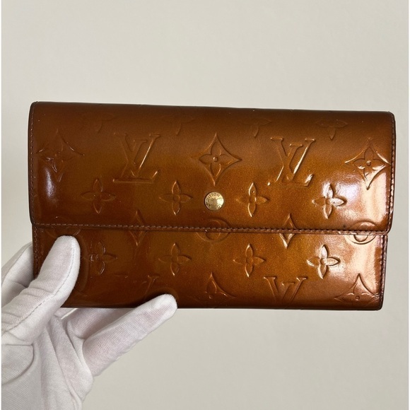 Louis Vuitton Bronze Vernis International Wallet Vintage Rare Color - Picture 13 of 14